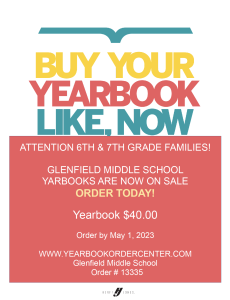 Purchase your 2023 Glenfield Middle School Yearbook
